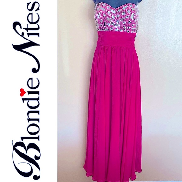 Blondie Nites Dresses & Skirts - Blondie Nites strapless Pink flowy Gown